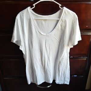 LOFT Cream Short Sleeve Tee
